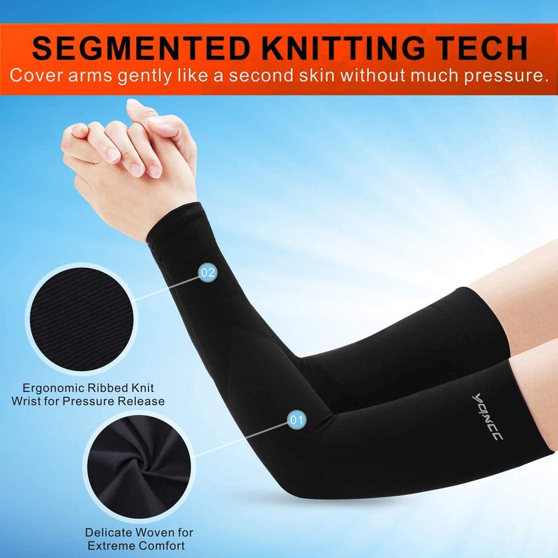 YQXCC 4 Pairs Arm Sleeves, Cooling UV Sun Protection Sports Compression Sleeves for Men Women, Golf Basketball Arm Sleeves - Image 5